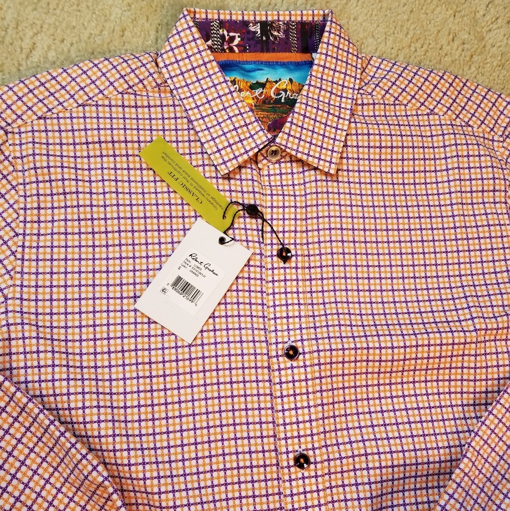 New robert graham conor dress shirt size small